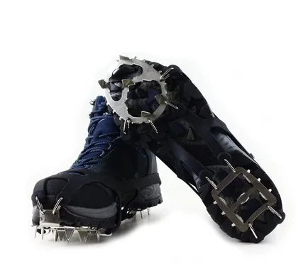 

New 1 Pair Enhanced Version Mountain Climbing Crampons 18 stainless Steel Teeth Thick Strengthen Rugged and Durable Ice Gripper