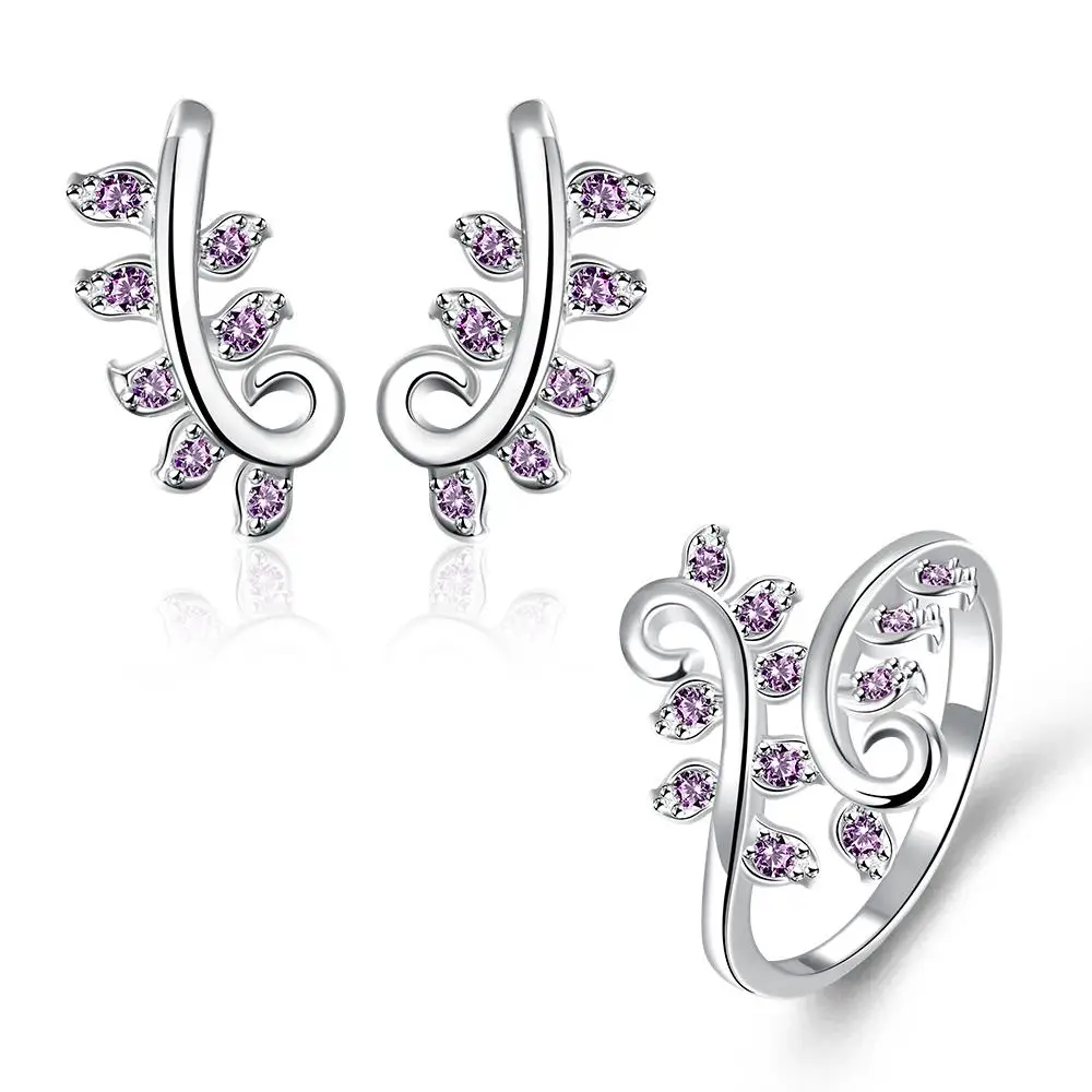 Juego de joyas много bijoux en Грос Белый Синий Фиолетовый фианит корейский бижутерии mariage