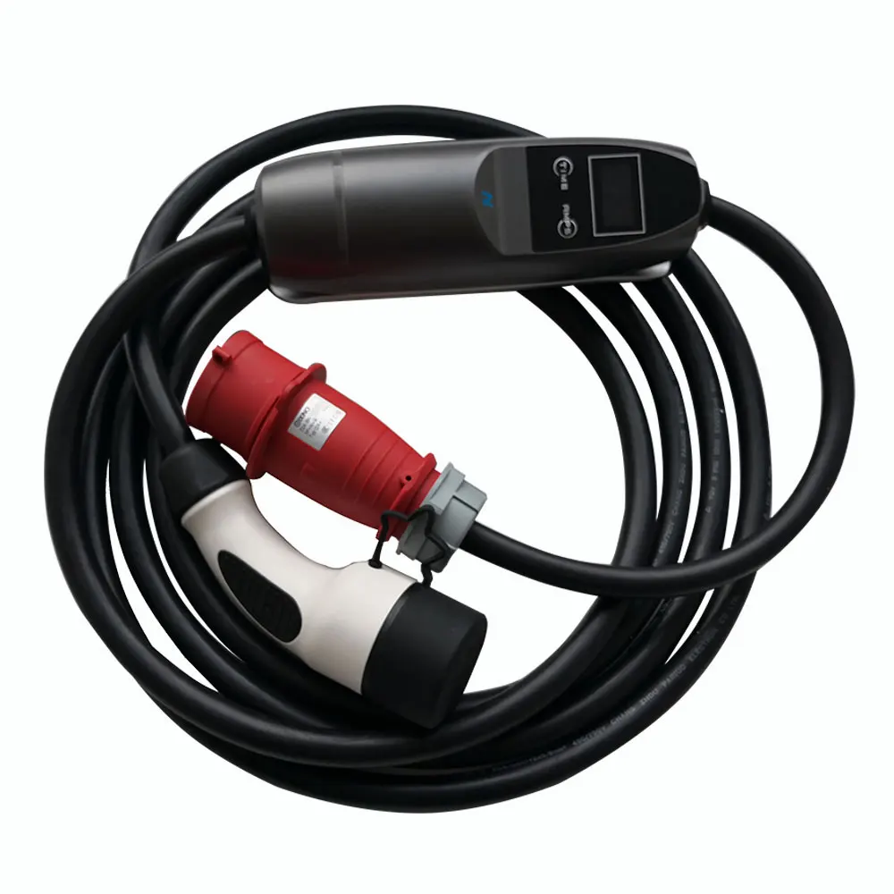 Khons EVSE однофазный IEC 62196 электромобиль портативное зарядное устройство для электромобиля с красной CEE вилкой 32A Регулируемый 16ft Кабельный разъем