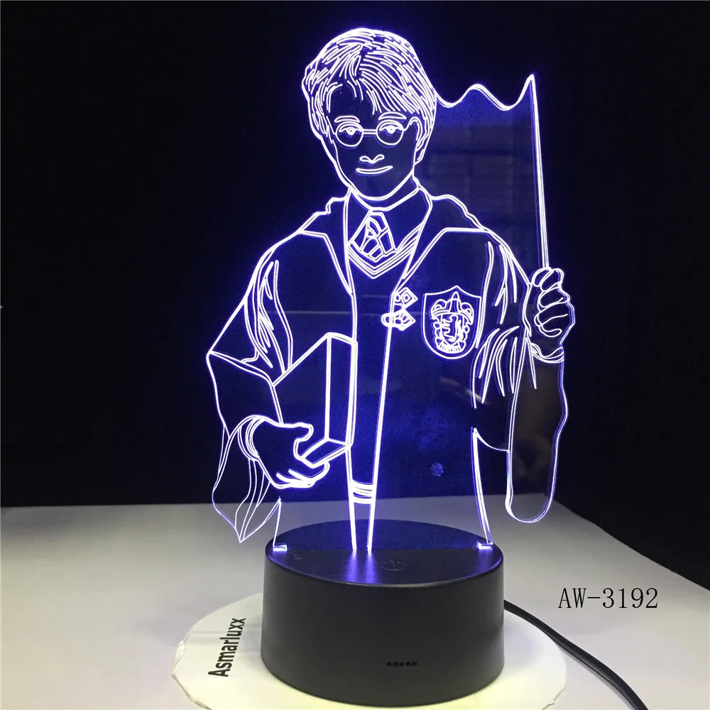 Светодиодный ночник 3D с AA USB две модели мощный светильник Настольная лампа