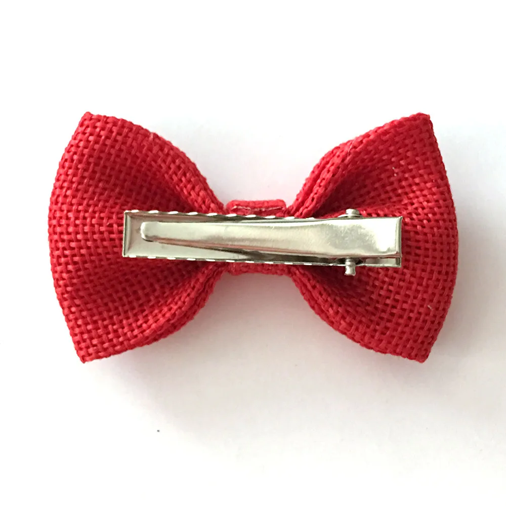 2 8-дюймовые банты для волос из мешковины с зажимами тканевые заколки девочек