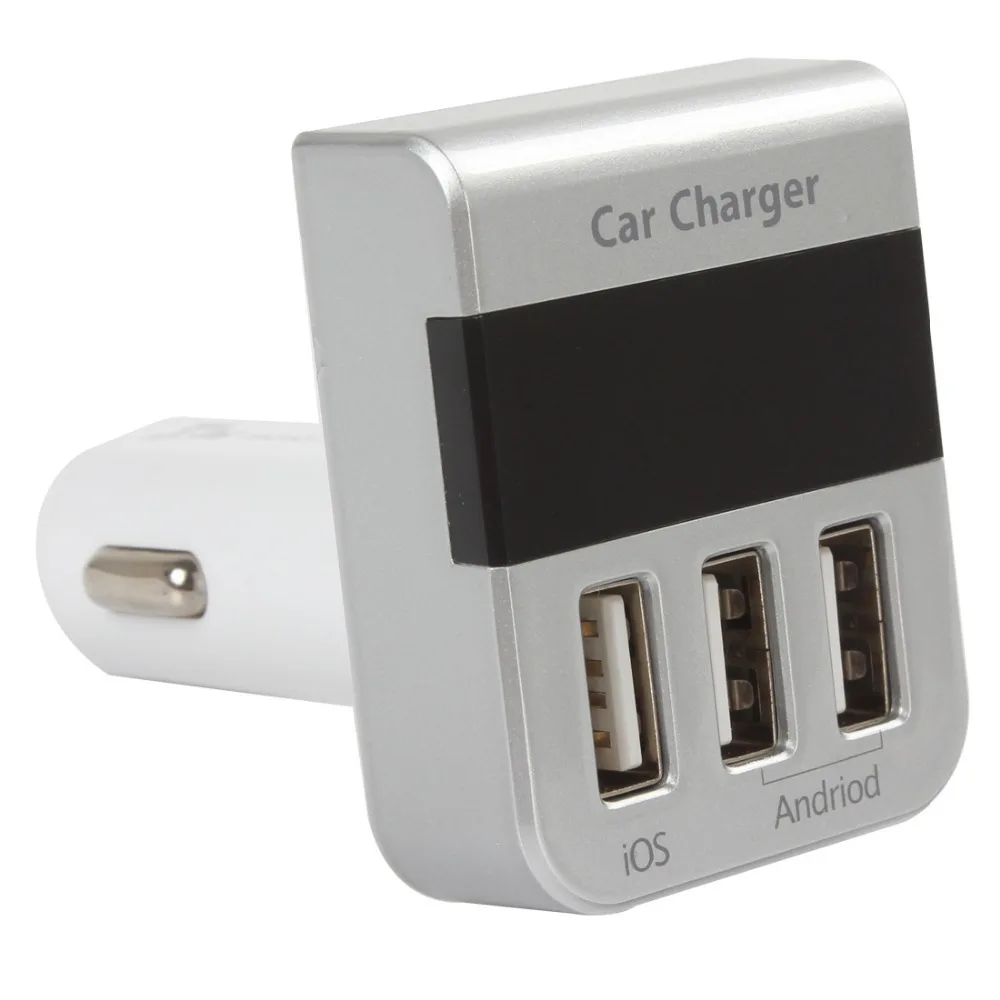 Трехместный Порты USB 5 В/3.1A Выход Автомобиля зарядки Смарт-СВЕТОДИОДНЫЙ Цифровой