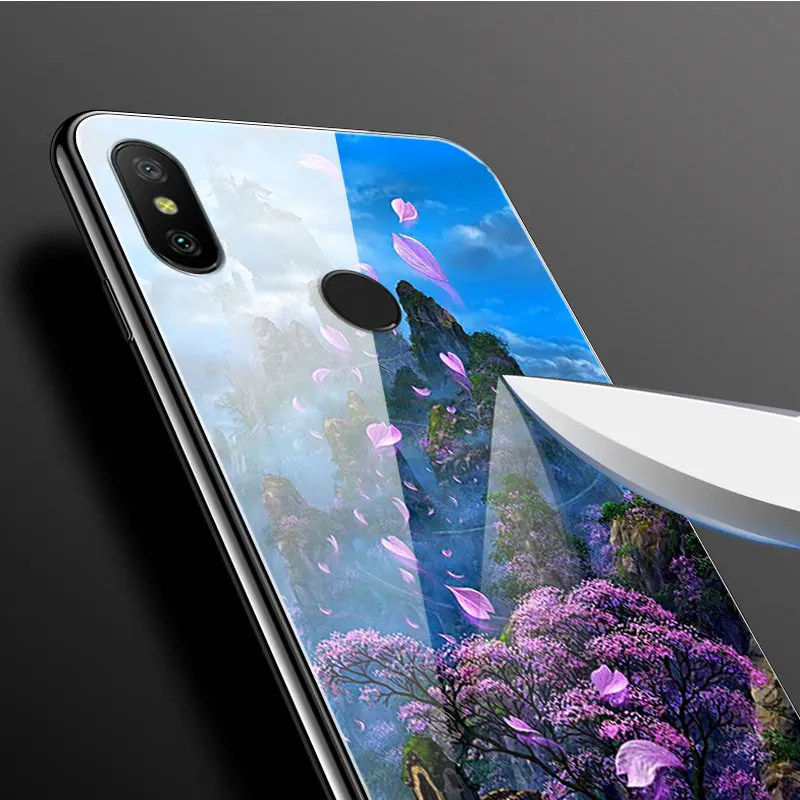 Чехол для Xiaomi mi A2 Lite с милым рисунком Жесткий из закаленного стекла чехлы чехол