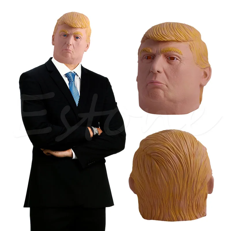 1 шт., маска Дональда Трампа на Хеллоуин, биллионер, Президентский костюм, латексная маска, новая Прямая