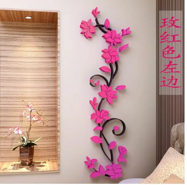 Цветок лоза 3 d цельный Кристал стены ТВ установка крыльцо украшена домашняя