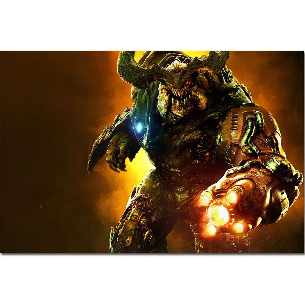 Ultimate Doom Game Poster Art Silk Fabric Prints 24*36 inch Wall Decorative Pictures for Home Bedroom Decor | Дом и сад