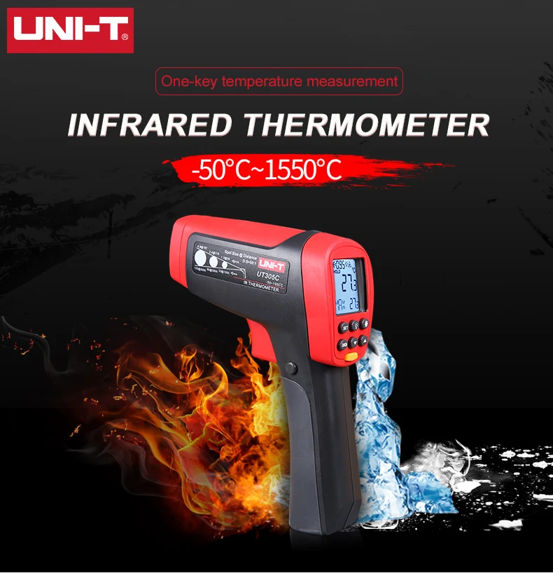 UNI-T UT305C USB интерфейс измерение температуры UT305C серии инфракрасный пистолет-термометр Диапазон-50~ 1550 градусов