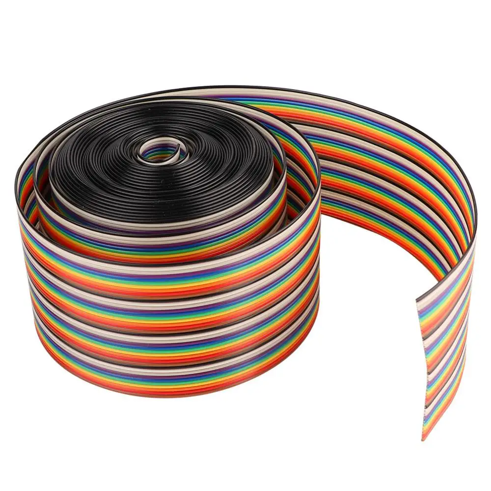 1 27 мм шаг ленточный кабель Красочные 40P FlatRainbow ширина провода 5 08 см|Электрические