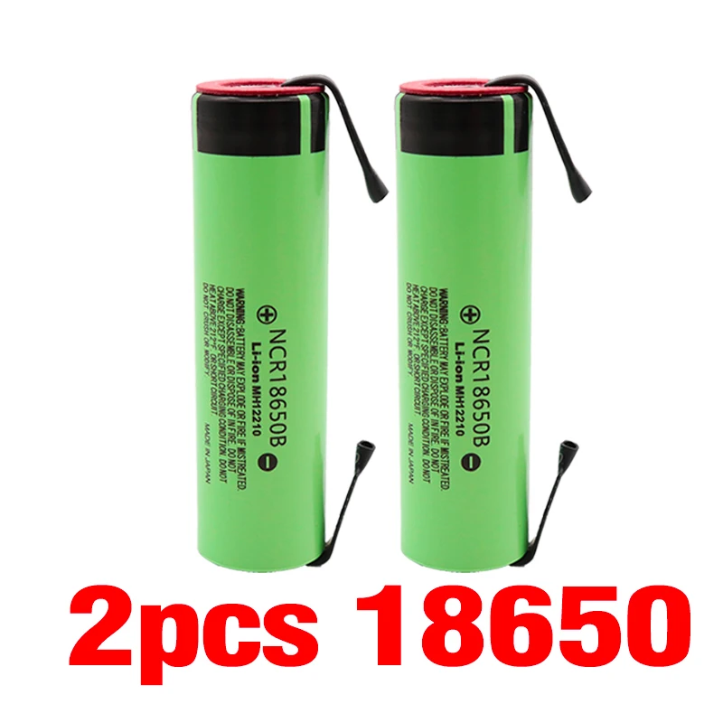 2pcs NCR18650B 3,7 v 3400 mah 18650 аккумуляторная литиевая батарея подходит для аккумулятор Panasonic DIY никель - Цвет: 2pcs