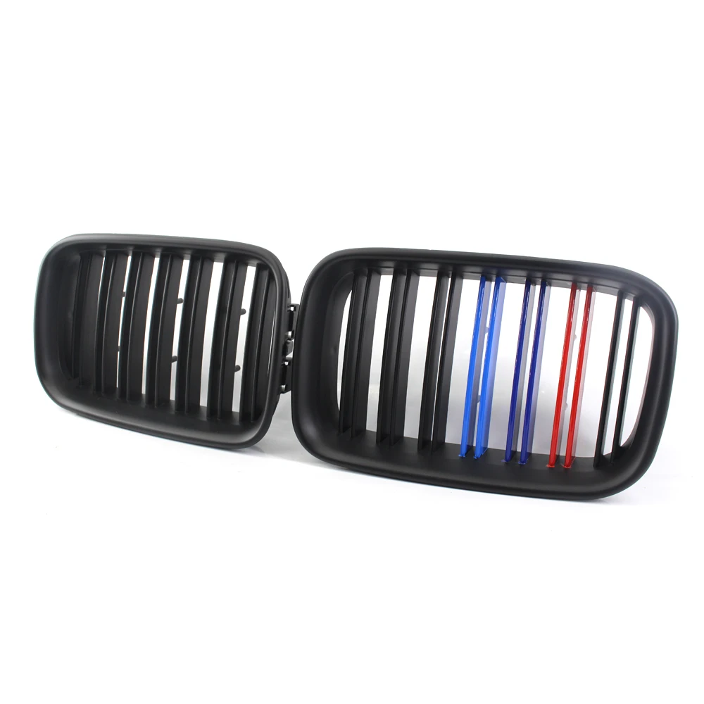 

For BMW 3-Series E36 92-96 Matte Black Double Slat M-Color Front Racing Grille