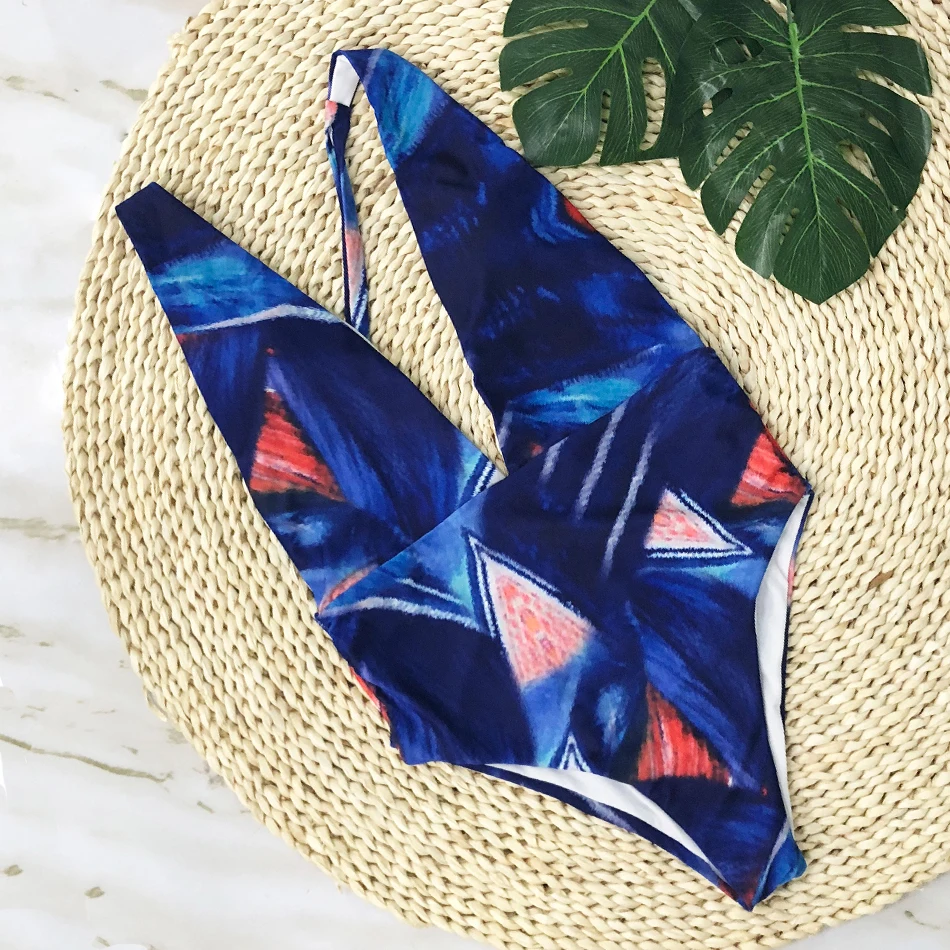 Сексуальный цельный купальник с глубоким v образным вырезом купальный костюм