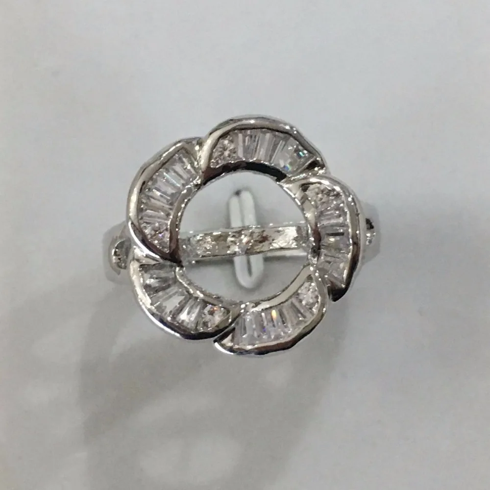 Новый дизайн леди посеребренный кристалл цветок образный кружева 12 мм розовая