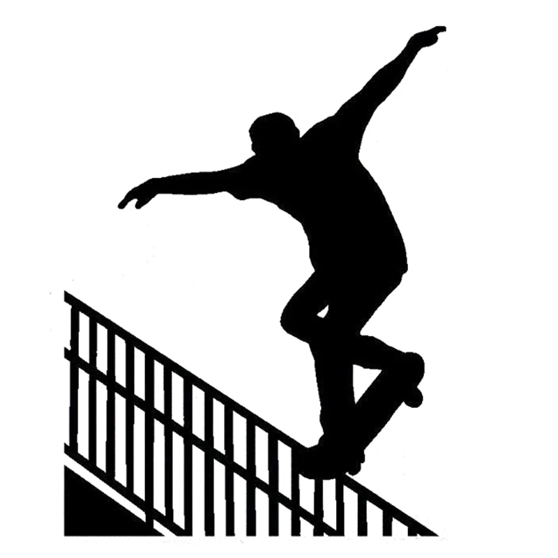 

11CM*15CM Interesting Skateboard Extreme Sports Decor Silhouette Vinyl Car Sticker Vinyl Hobby Bumper Car Stickers