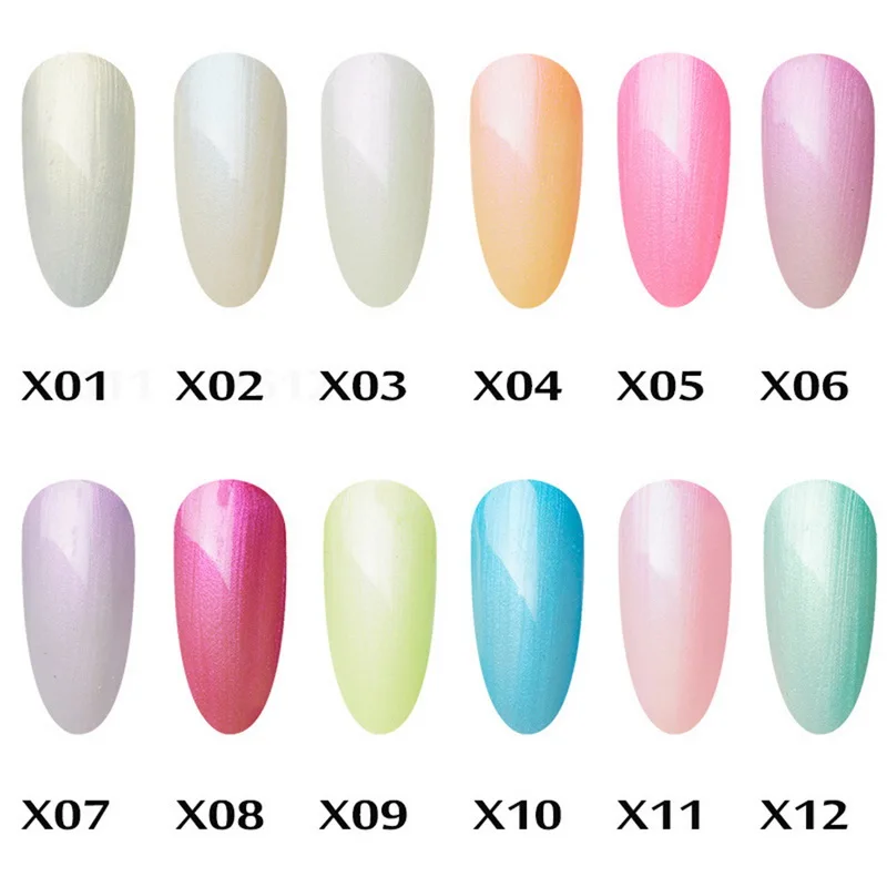 Лак для ногтей Гель лак Shimmer Однотонная одежда X1 ~ X12 гели маникюр полировка