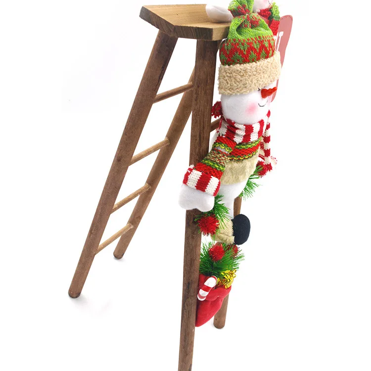 Искусство детской ткани плюшевый Санты снеговик лестница Рождественская сцена