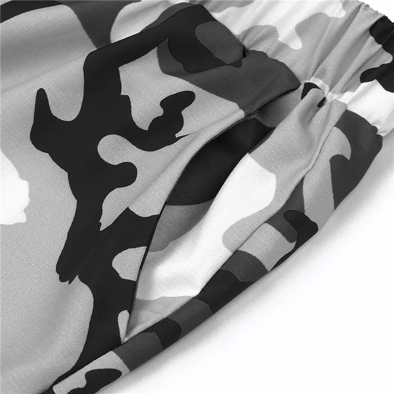 New Fashion Chain Military Camouflage pants women Army black high waist Loose Camo Pants Trousers Street Jogger sweatpants