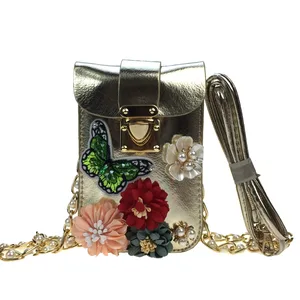 Сумка-мессенджер 174HD с мелкими бриллиантами и жемчугом, женская сумочка для вечеринок, через плечо, сумка для мобильного телефона