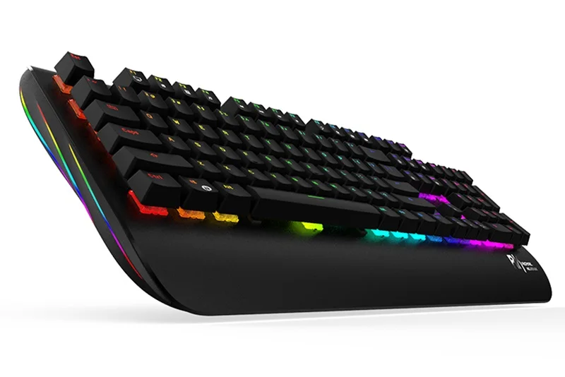Royal Kludge Black Shodow металлическая панель RGB с подсветкой USB Проводная Механическая клавиатура, большая Подставка для рук черная, синяя, коричневая, красная ось