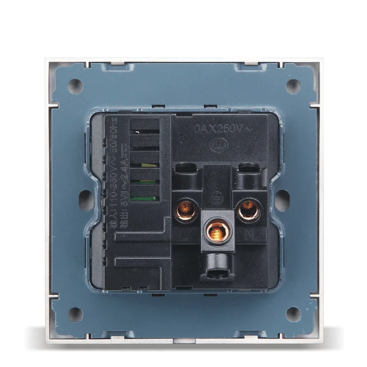 Домашний настенный выключатель тип розетки 86 черный стальной держатель черное