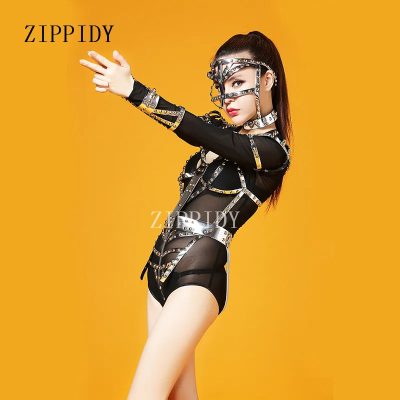 Luxury Pearls Rhinestones Chain Bodysuit Women Sexy Singer Performance Stage Wear Dance Costume Birthday Party NightClub Outfit