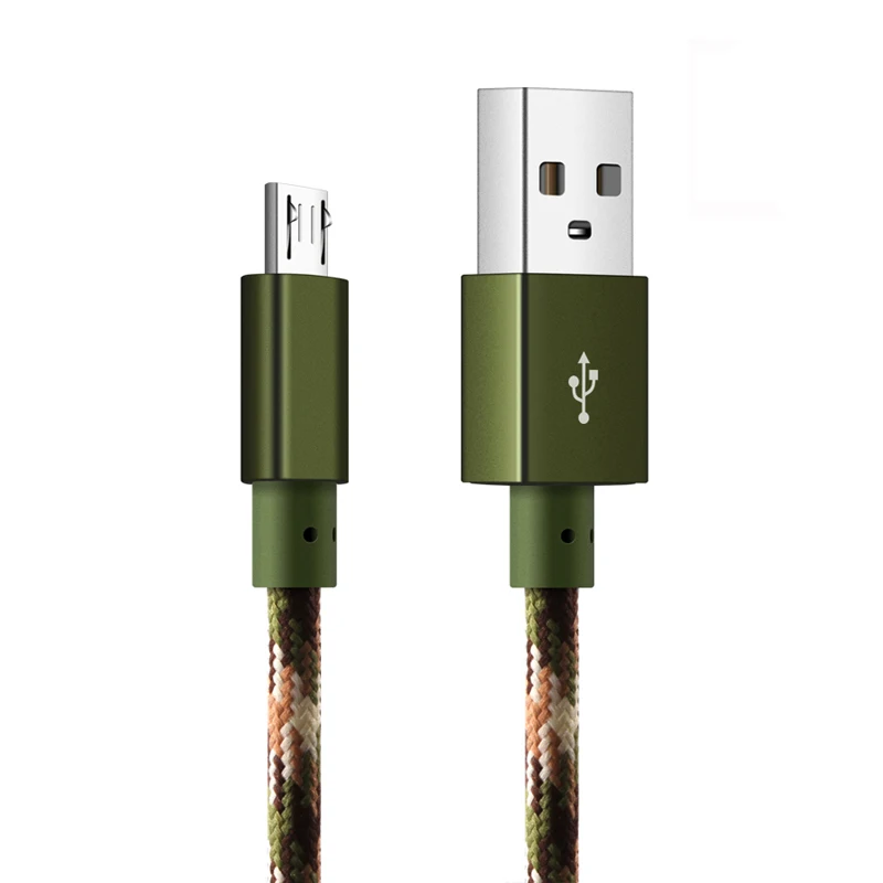 Green Micro USB зарядное устройство для Android кабель, APPACS6.6Ft Нейлон Плетеный высокоскоростной 2,0 USB к Micro usb зарядный провод для Samsung Galaxy, LG - Цвет: Green