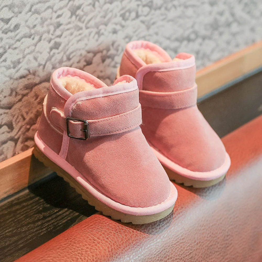 Новые зимние детские снегоступы модные противоскользящие ботинки для маленьких девочек и мальчиков Дети