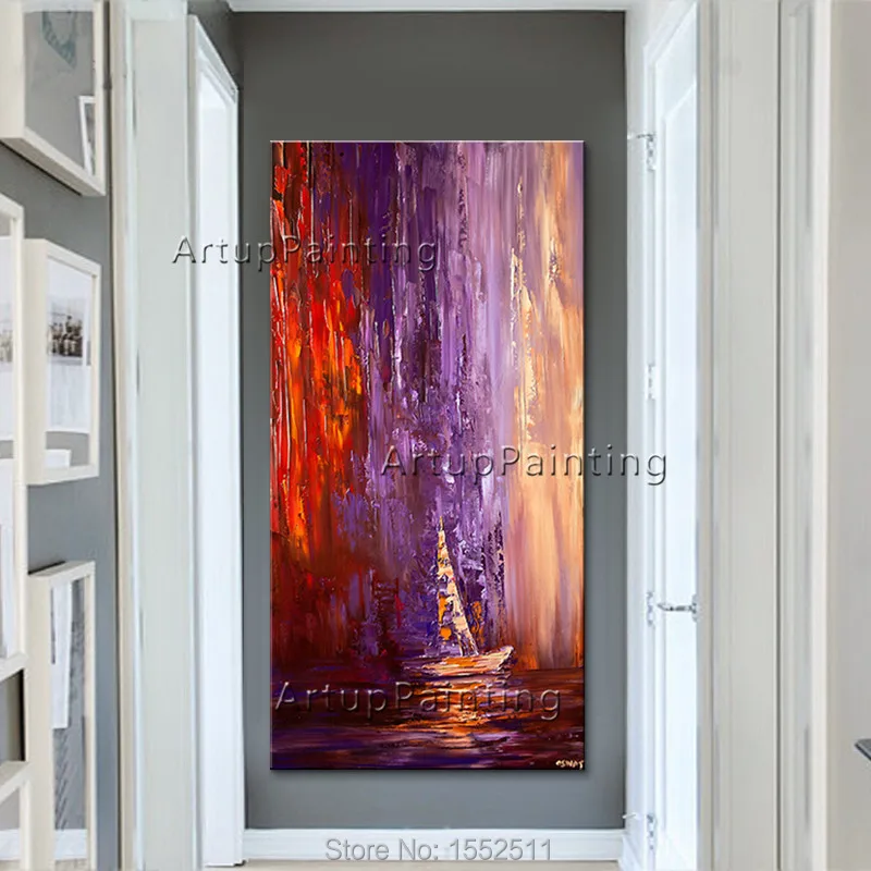 Абстрактная масляная живопись ручная роспись лодка парусное судно холст картины