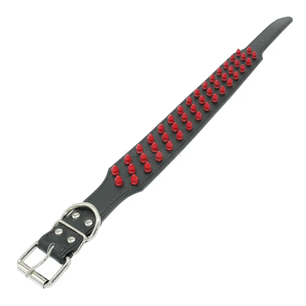2 дюйма широкий регулируемый искусственная кожа шипами подбитый Собачий Ошейник