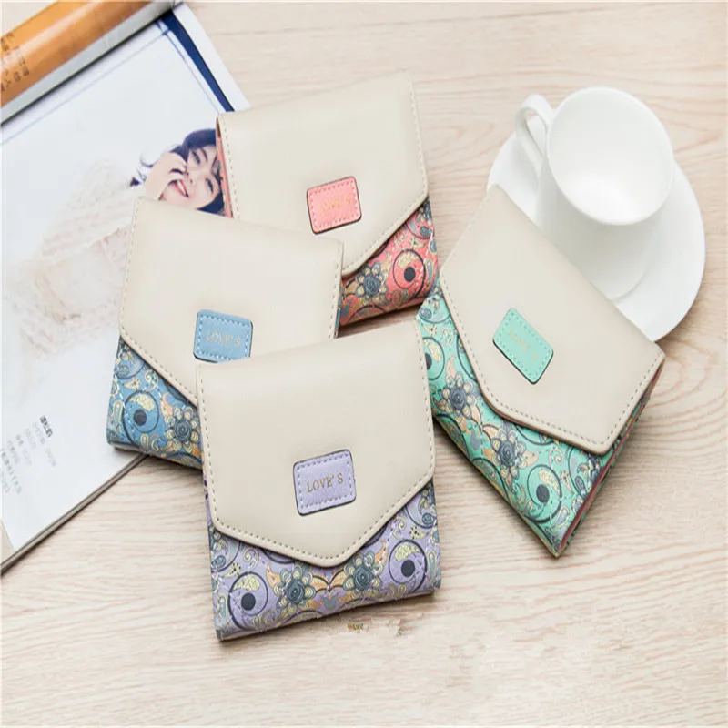 

Hot Sell Novelty Printing Small Wallets And Purses Female Coin Purse Leather Tassel Money Bags Girl Wallets Card Holder Clutches