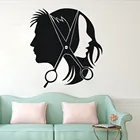 Парикмахерская настенные художественные виниловые Стикеры фон интерьера с оконными Декор Сделай Сам DIY бигуди для волос Красота салон стены Стикеры Vinilos NY-353