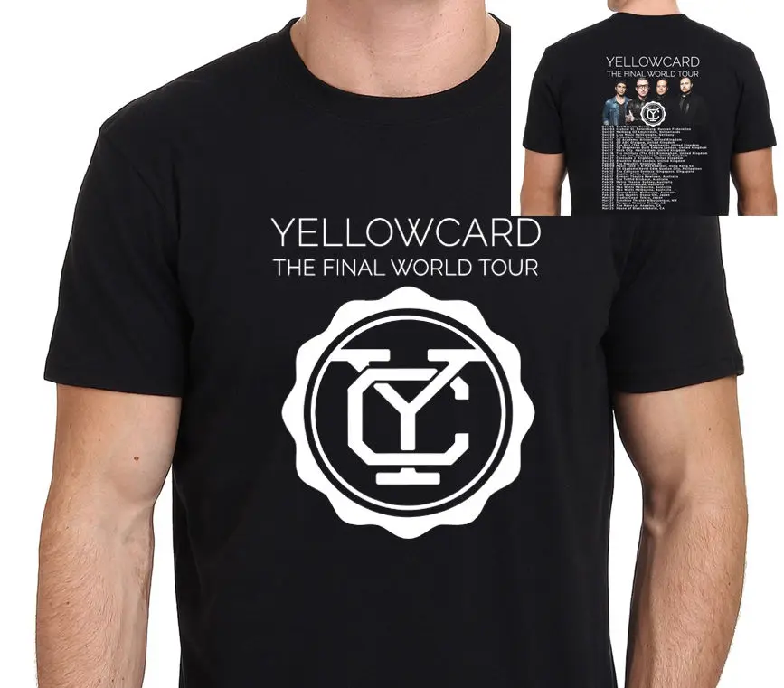 

YELLOWCARD Band THE FINAL WORLD TOUR Men's T-Shirt Black Size: S-to-3XL Shirt Cotton Hight Quality Man T Shirt