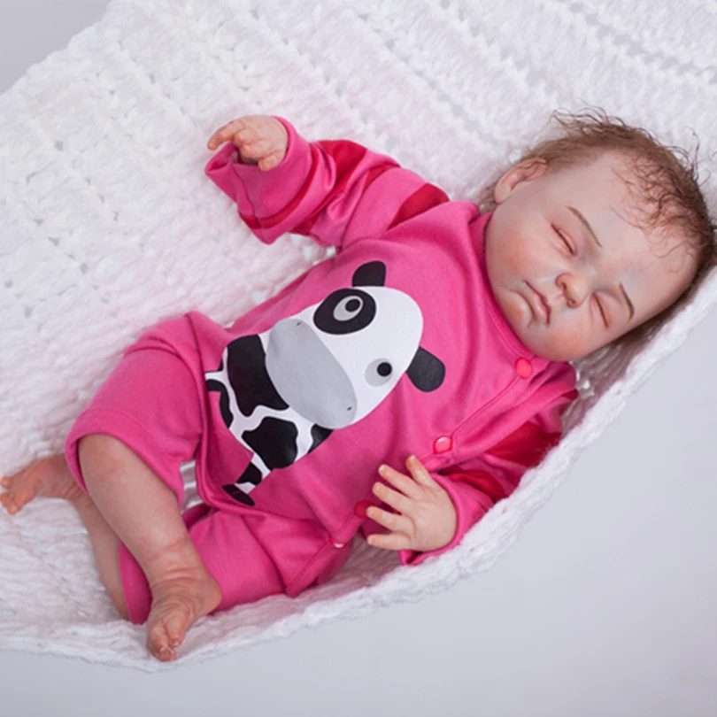 

2017 Newborn Reborn Real Sleeping Reborn Baby Silicone Doll Birthday Gift Present For Child Early Education Bedtime Toy