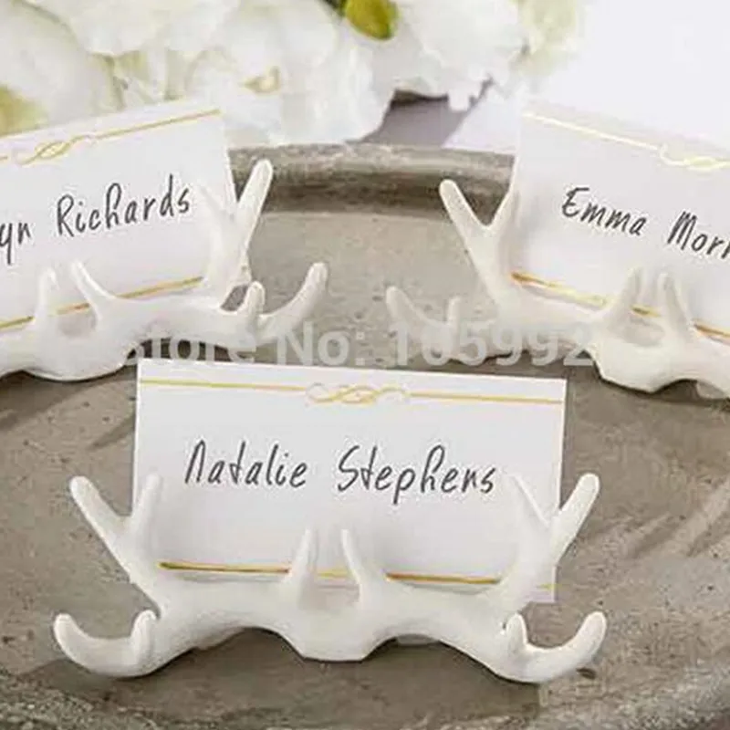 

Factory Outlet Selling Wedding gift Resin Antler Place Card Holder wedding favors supplies 40pcs