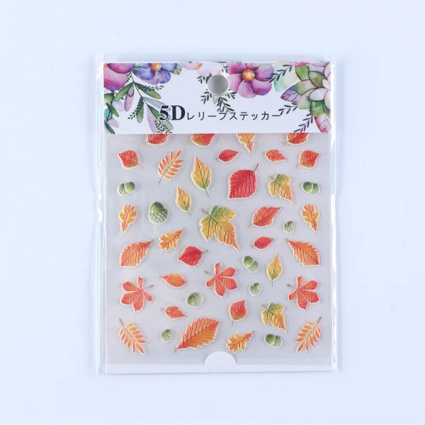 6 5D Embossed Nail Sticker Decals Blooming Flower Acrylic Engraved 3D Slider Manicure Empaistic Nail Art Decoration Tips CH1019 - Цвет: 6