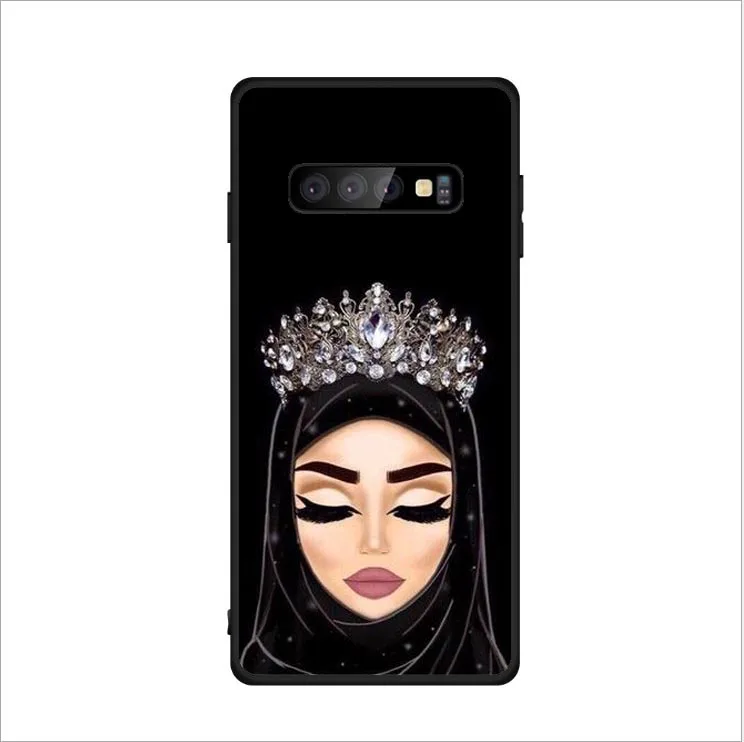 Muslim Islamic Gril Eyes Arabic Hijab Girl Black silicone Case For Samsung Galaxy S8 S9 NOTE 8 9 A7 2018 S10 Plus Lite | Мобильные