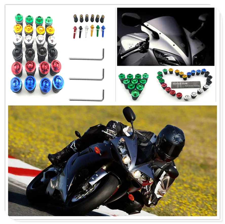 

10PCS blue Motorcycle Screw Kit BOLTS Windscreen Windshield Bolt Screws for SUZUKI TL1000S 600 Kawasaki ZX7R ZX7RR ZX9