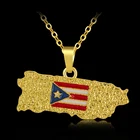 Пуэрто-Рико страны карта и кулон в форме флага ожерелье для мужчинженщин золотой цвет Пуэрто-риканов этнические ювелирные изделия патриотический подарок