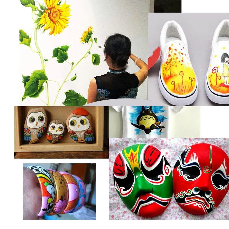 

12 Colors 12ML Tube Acrylic Paint Set Professional Color Painting for Fabric Glass Drawing Tools For Artist Art Supplies DIY