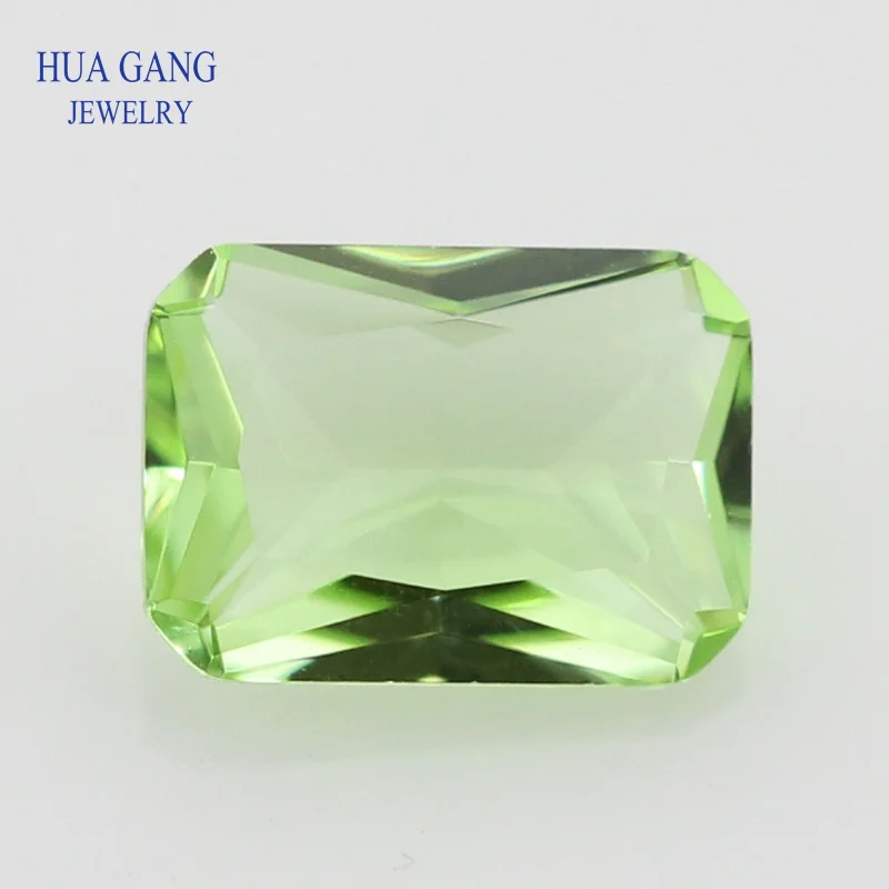 

Apple Green Glass Gems Octangle Shape Princess Cut Loose Glass Beads Synthetic Gems For Jewelry Size 3x5~10x14m Free Shipping