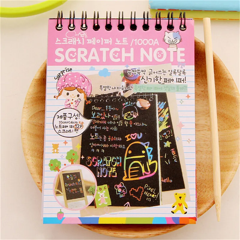Scratchbook Scratch наклейки Note Book Рисование Sketchbook воображение развитие канцелярские