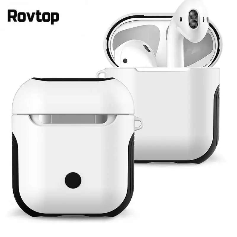 Rovtop чехол для наушников Apple AirPods настоящих беспроводных Bluetooth Air Pods Защитный AirPod