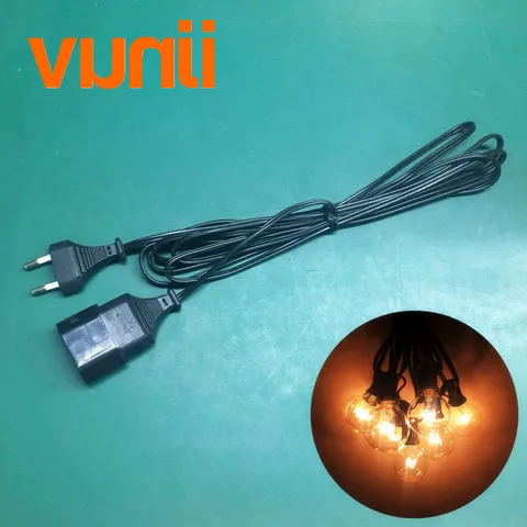 VUNJI удлинитель гирлянды G40 3м черный
