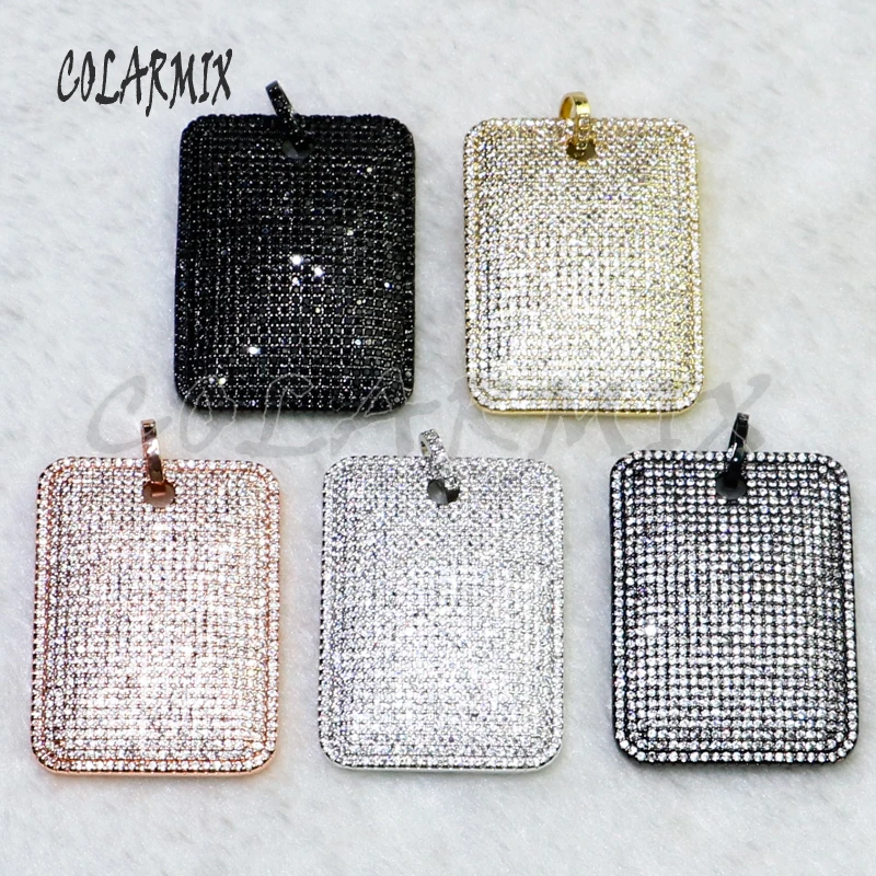 5 шт. прямоугольная подвеска кубический цирконий Геометрическая Мода ожерелье