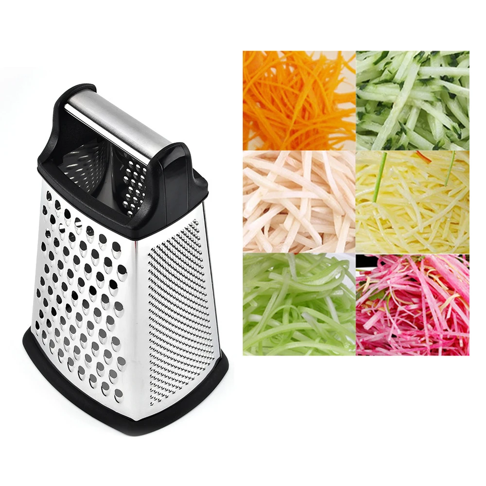 

Stainless Steel Grater Fruit Vegetable Tools 4-Sided Boxed Grater Handheld Grater Slicer Kitchen Tools Fruit Salad Cheese Cutter