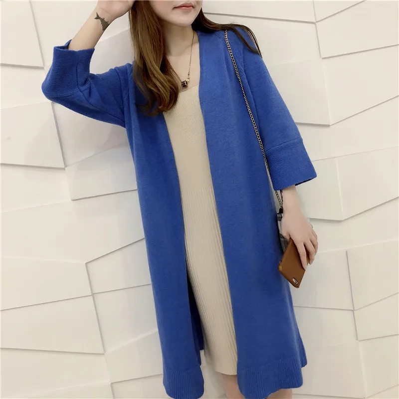 2019 Women Solid Sweater V Neck Knitted Female Cardigans Slim Casual Khaki |