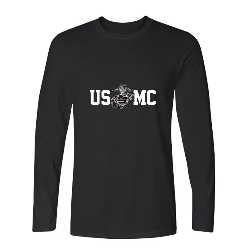 Мужская и Женская Футболка USMC Повседневная футболка с логотипом американского