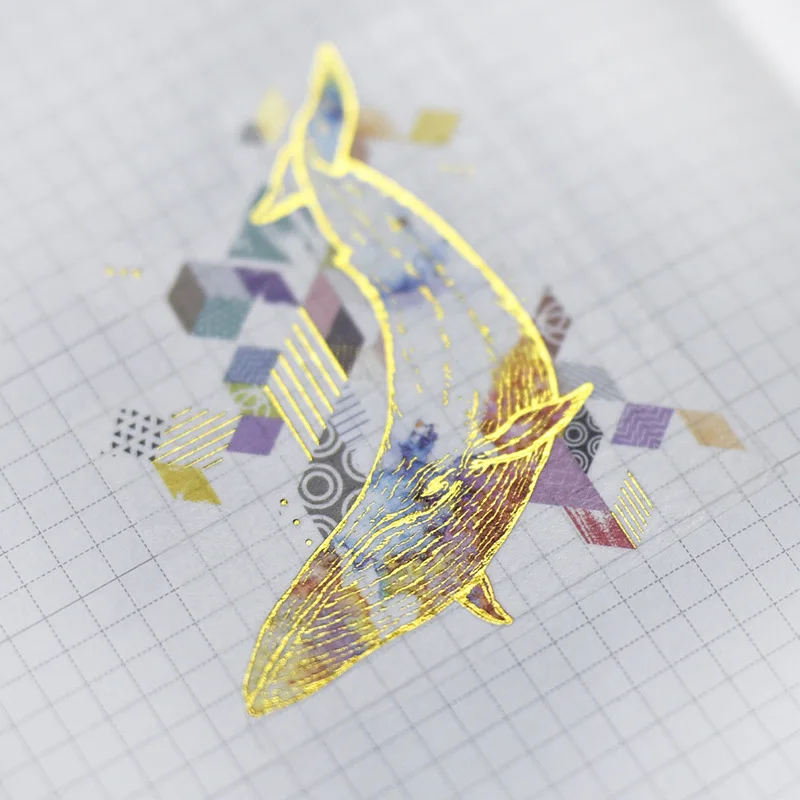 Цветная печать 60 мм широкая бронзовая КИТ позолота лента для декорации Washi DIY