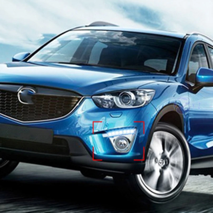 Автомобильная проблесковая дневные ходовые огни для Mazda CX-5 CX5 CX 5 2012 2013 Габаритные огни колпак противотуманных фар фары 12 V дневной свет