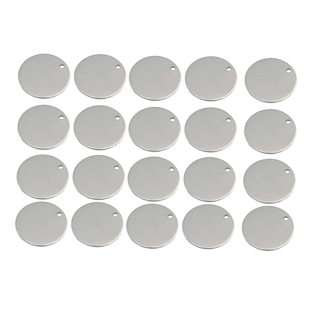 

100 pcs Metal Flat Round Blank Coin Engraving Stamping Charms Tag Necklace Bracelet Pendants Findings for Jewelry Making 8mm
