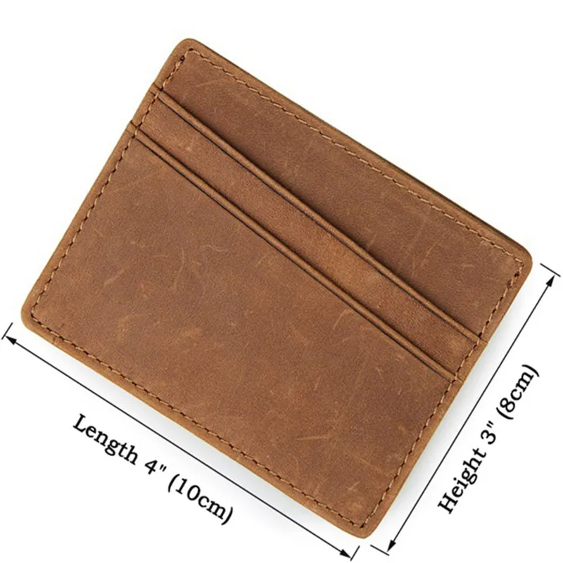 Rfid блокирующий тонкий бумажник для ID карт мужчин Высокое качество Crazy Horse кожаный
